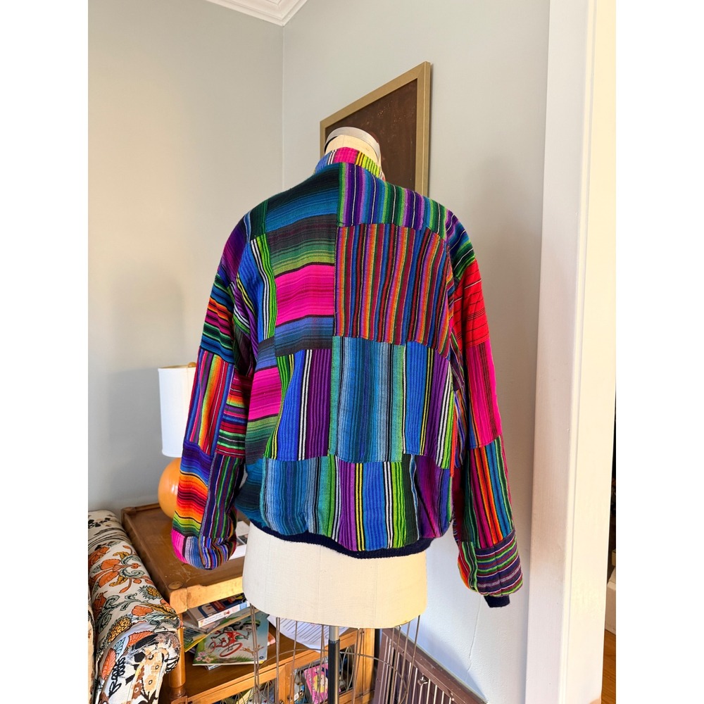 Vibrant Patchwork Boho Jacket Women's Xl Colorful… - image 3